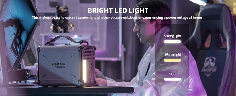 EHOM Portable Power Station 350W (Peak 700W), EP350 299Wh Solar Generator with 120V Pure Sine Wave AC/USB/Car Outlets, Backup Lithium Battery Generator for CPAP Outdoor RV Camping Emergency Blackout