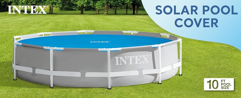Intex 28011E Solar Pool Cover: For 10ft Round Easy Set and Metal Frame Pools – Insulates Pool Water – Reduces Water Evaporation – Keeps Debris Out – Reduces Chemical Consumption