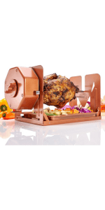 Cordless Universal Rotisserie Kit for Grills Ovens and Smokers - Non-Electric Wind-up Spit Roaster, Gas or Charcoal BBQ - Indoor/Outdoor (Stainless Steel)