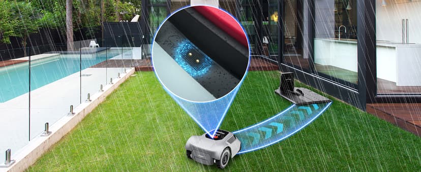 Robot Lawn Mower with Max 180m Stable Boundary Wire - Recommended 550㎡, Max 900㎡, 300% Higher Efficiency of Grid-Shaped Mowing Path, Automatic Robotic Lawn Mower with Auto Mapping & Recharge