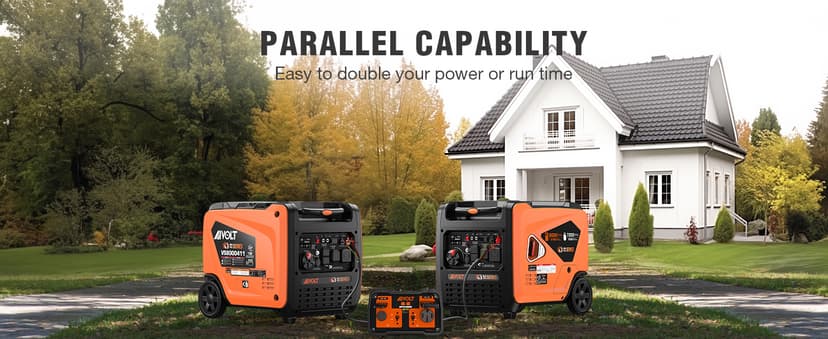 AIVOLT Dual Fuel Inverter Generator 8000 Wattages 50 Amp Gas Propane Powered Super Quiet Portable Inverter Generator for Home Use, Camping Travel RV Jobsite, 50 State Approved