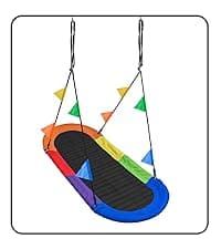 Sorbus Hammock Chair Macrame Hanging Swing Bench, Perfect for Indoor, Outdoor, Teens Girl Bedroom, Home, Room, Patio, Deck, Yard, Garden, Knitted Floating Swinging Bench, (Double Swing)