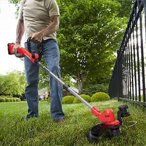 Cordless String Trimmer, Electric Weed Wacker, Weed Eater Battery Powered, 20V/2.0Ah Battery Operated, Charger, Stringless Grass Trimmer/Lawn Edger/Brush Cutter for Lawn Yard Garden