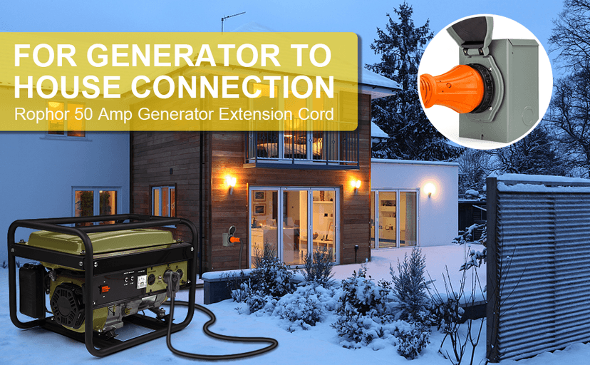 50 Amp Generator Cord 15 Feet, NEMA 14-50p to CS6364 & SS2-50R Generator Emergency Power Cord, 125/250V, 12500 Watts, Perfect for Generator to House Connection