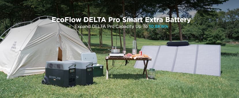 EF ECOFLOW Delta Pro Extra Battery 3600Wh, 2.7H to Full Charge, Battery Backup for Home Use, Blackout, Camping, RV