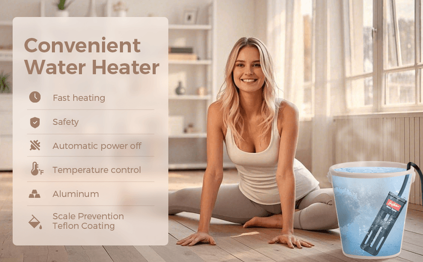 Hot Tub Heater, Bathtub Heater, Spa Heater, Immersion Water Heater: Portable Hot Tub Heater with Cast Aluminum, Digital Display & Temperature Sensor for Fast, Safe Heating