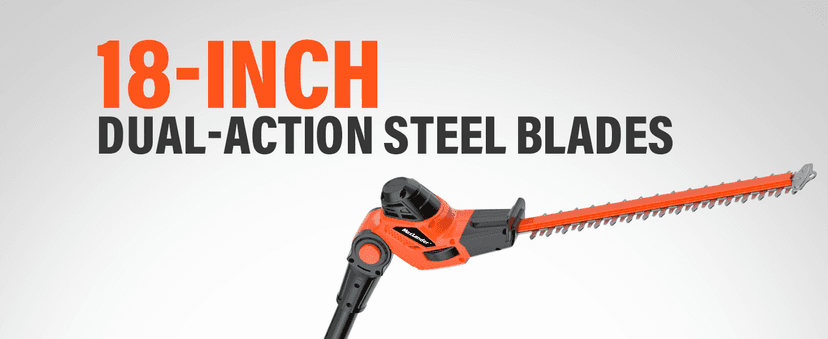 Pole Saw 8-Inch Cordless Pole Saws for Tree Trimming and 18-Inch Pole Hedge Trimmer 2-in-1, 15-Feet MAX Reach, 16ft/s Speed, Auto Oiling Pole Chainsaw with 20V 2.0Ah Battery & Charger