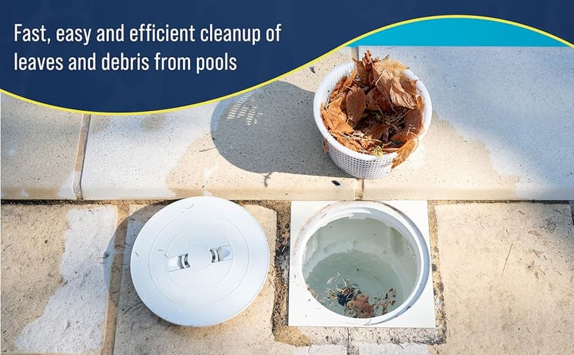 U.S. Pool Supply Swimming Pool Plastic Skimmer Replacement Basket (Set of 2) - Skimmer Basket for Inground Pool, Skim Filter Remove Leaves and Debris - 8" Top, 5.5" Bottom, 5" Deep - Not Weighted