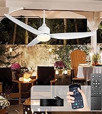 Depuley Outdoor Ceiling Fan with Light: 52 Inch Gazebo Fan Outdoor Hanging - Plug in Ceiling Fan for Patio Waterproof - Dimmable Ceiling Fan Remote App Control Black