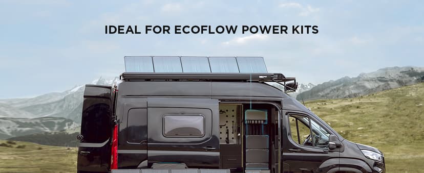 EF ECOFLOW Solar Generator DELTA 2 Max 2048Wh with 4X100W 12V Solar Panels, High Efficiency Monocrystalline PV Modules, 2400W LFP Portable Power Station, AC + Solar Fast Dual Charging For Camping RV