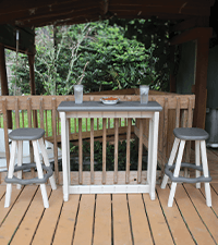 Single Bar Deep Grey Top & Black Base Ideal for Patio Hot Tub Area Backyard Durable WeatherResistant Design Easy Nohardware Assembly Proudly Made in USA