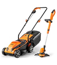 LawnMaster 20VMWGT 24V Max 13-inch Lawn Mower and Grass Trimmer 10-inch Combo with 2x4.0Ah Batteries and Charger