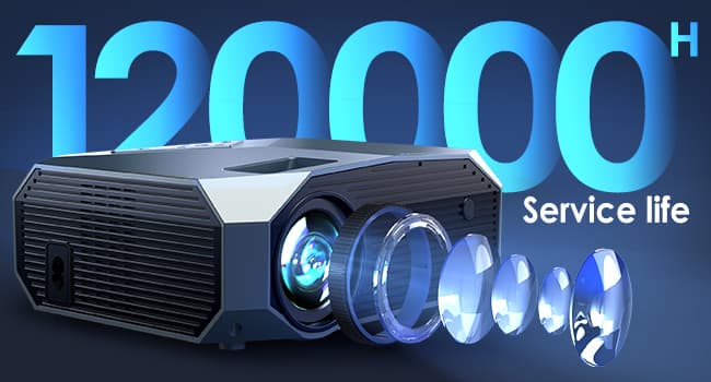 YOWHICK 4K Projector with WiFi and Bluetooth, 20000L Native 1080P Outdoor Portable Movie Projector, Smart Video Projector, 50% Zoom/400" Display, Compatible with HDMI/USB/PC/TV/PS5/DVD/Android/iOS