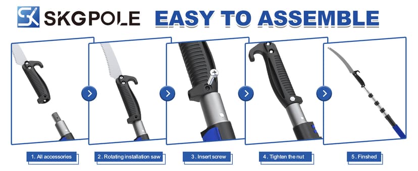 26FT Reach Pole Saws for Tree Trimming, Manual Pruning Pole Saw with 5-20FT Telescoping Extension Pole, Tree Pruner Tree Trimmer with 19" 3X Detachable Saw for Yard Garden Trees Palms Shrubs