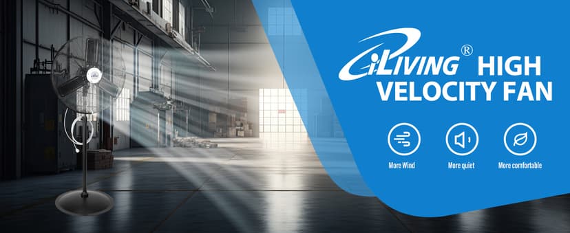 iLiving 30" Pedestal Outdoor Oscillating Fan with Misting kit - Shop, Greenhouse, Patio - 120V 1.8A 8400 CFM