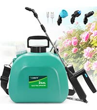 Battery Powered Sprayer 3.2 Gallon, VAXMAY Backpack Sprayer with 3 Adjustable Speeds, Battery Indicator, 5 Mist Nozzles, 41" Retractable Wand, USB Rechargeable Weed Sprayer for Lawn Garden Yard