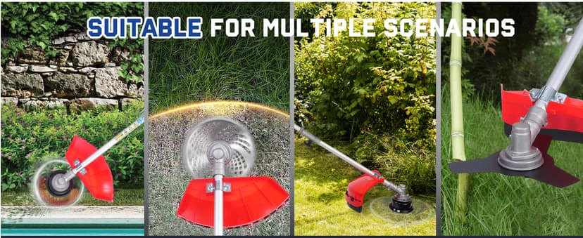 5-in-1 Weed Wacker Gas Powered – 52CC 2-Stroke String Trimmer/Edger, Pole Saw, Hedge Trimmer and Brush Cutter Blade with Extension Pole – Gas Powered Yard Tool for Landscaping (GC5080)