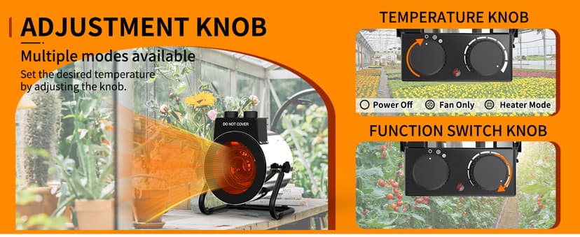 Buyplus Outdoor Heaters for Patio, 1500W Portable Space Heater with 3S Fast Heating, Overheat Protection, Electric Space Heater for Outdoor Indoor Use, Garage, Office, Bedroom, Greenhouse, Patio