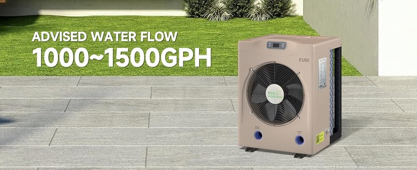 Pool Heater for Above Ground Pools, 14000BTU Electric Swimming Pool Heat Pumps for Inflatable Pools up tp 5000gallons,110V-120V/60Hz Portable Pool Warmers