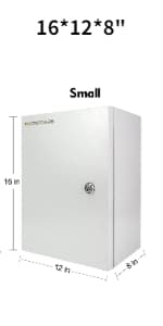 Outdoor Electrical Box, Steel Junction Box 16 x 12 x 8'', NEMA 4X Electrical Enclosure Box IP66 Waterproof & Dustproof, Universal Electrical Project Box with Lock & Mounting Plate