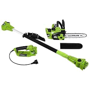 Earthwise CVPS43010 7-Amp 10-Inch Convertible 2-in-1 Corded Electric Pole Saw/Chainsaw