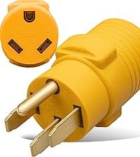 MECMO Shore Power NEMA L5-30P to 3X 5-15R/5-20R RV Generator Adapter Marine 30 Amp to 110 15 Amp Household Regular Connector, 30A 3 Prong Locking Generator Male L5-30P to 5-15R 5-20R 3-Way Female