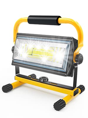 100W COB Rechargeable Work Light, 7000LM Cordless LED Work Lights, Waterproof Portable Flood Light with Stand for Outdoor Camping, Hiking, Garage, Car Repairing, Workshop Job Site Lighting