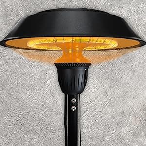 Indoor & Outdoor 1500W Electric Infrared Patio Heater, Waterproof & Tip-Over Protection, Perfect for Garden, Balcony