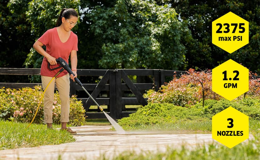 Kärcher Pressure Washer K1900PS, Max 2375 PSI, 3 Spray Nozzles, Detergent Tank, For Cars, Driveways, Siding, Patios, 1.46 max. GPM