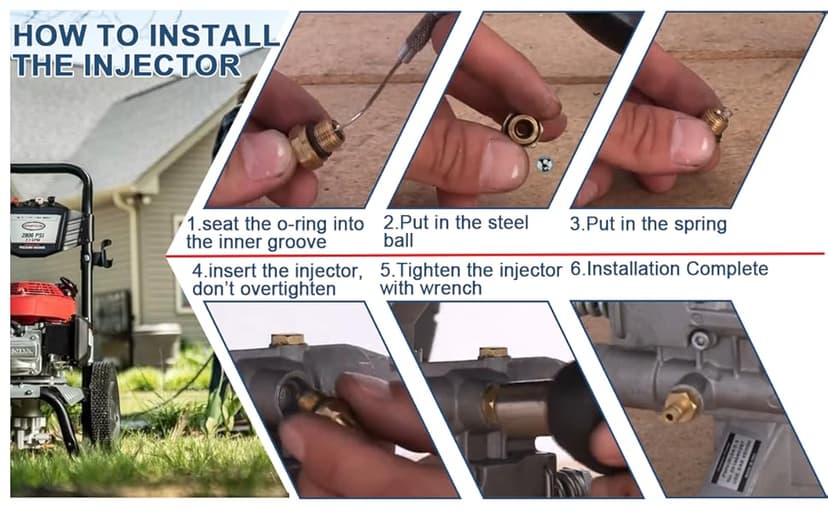 Jingzan 2 Set Pressure Washer Chemical Soap Injector Kit for Briggs and Stratton, Homelite, Ryobi and Husky Replaces 190593GS 190635GS and 203640GS (2 Set Injector Kit)