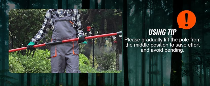 VEVOR Manual Pole Saw, 7.3-27 ft Extendable Tree Pruner, Sharp Steel Blade and Scissors High Branches Trimming, Branch Trimmer with Lightweight 8 Fiberglass Handles, for Pruning Palms and Shrubs