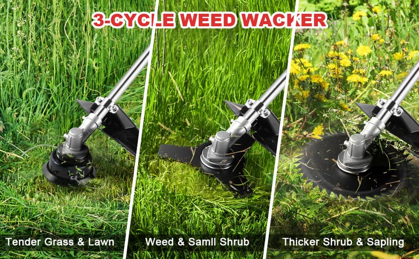 COOCHEER Weed Wacker 58cc, 4 in 1 Cordless Weed Eater Gas Powered, 2-Cycle String Trimmers Gas Brush Cutter Straight Shaft Gas Grass Trimmer for Lawn and Garden Care Trimming, Red