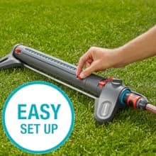 Gardena (84-BZMX) Up to 2300 Sq Ft, ZoomMaxx Adjustable Oscillating Sprinkler on Weighted Base for Watering of Lawn, Yard and Garden. Includes Gardena Quick Connector System to Connect to Hose.