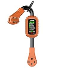 EyGde 50 Amp to 4 Prong 30 Amp Generator Adapter with Surge Protector - Patented NEMA 14-50P Twist Lock Male to L14-30R Female Plug, STW Cord with Circuit Analyzer for Generator