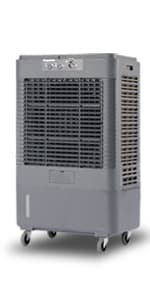 37" Evaporative Air Cooler 3000 CFM, 8 Gal Water Tank, 3 Speeds, Oscillating Cools up to 720 Sq. ft, Portable Industrial Swamp Water Cooler for Outdoor Commercial Factory - Gray
