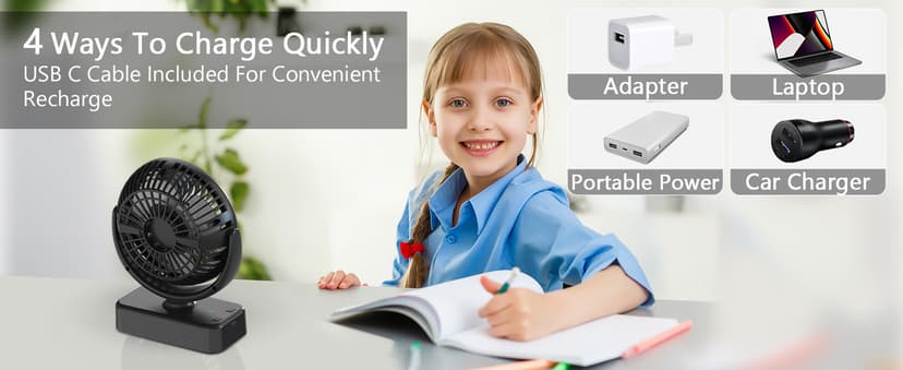 Portable Camping Fan with LED Lantern- 40H Work Time Rechargeable Battery Operated Fan with Hanging Hook for Tent Car RV Hurricane Emergency Outages Survival Kit