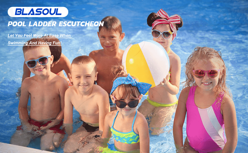 Universal Fit Pool Ladder Escutcheon Plates 4Pack,Blasoul Stainless Steel Cover Plate for 1.9" Inground Pool Handrail