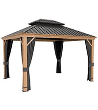HAPPATIO 10' X 10' Pergola Retractable Canopy for Backyards, Gardens, Patios, Outdoor Pergola with Sun Shade Canopy, Includes Ground Studs and Expansion Screws (Grey)