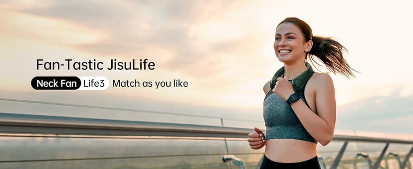 JISULIFE Portable Neck Fan, Hands Free Bladeless Fan, 5 Speeds, 4000 mAh Battery Operated Wearable Personal Fan, Twistable, Rechargeable, Gift for Women Men-Dark Green