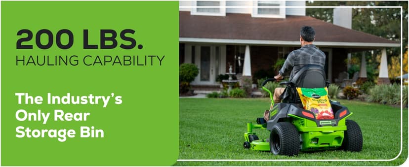 Greenworks 60V 42” Cordless Electric CrossoverZ Zero Turn Riding Mower, (4) 8.0Ah Batteries and (2) Dual Port Turbo Chargers