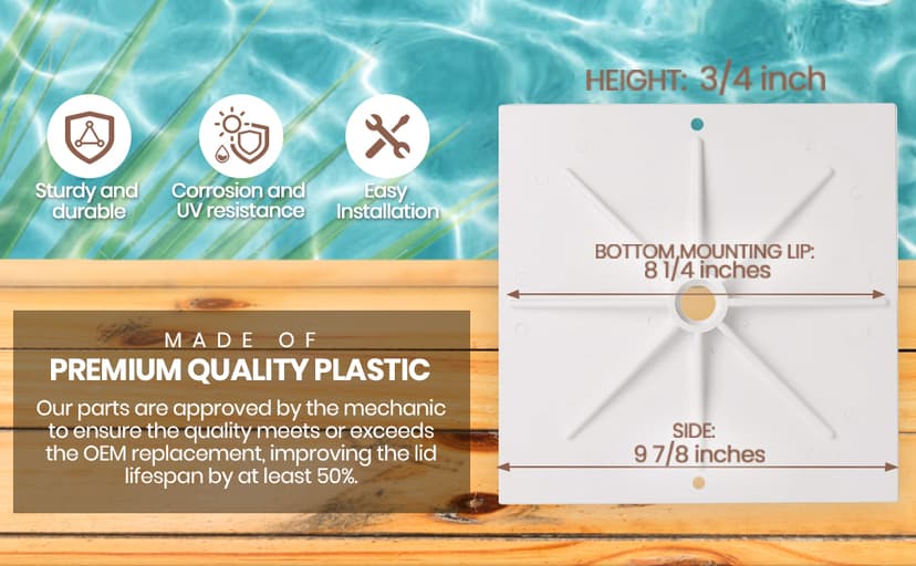 (2-Pack) The Exact 10'' Skimmer Lid Replacement | Compatible with Hayward SPX1082E, SP082, 1083, 1084,1085, and SP1086 | Made of Heavy-Duty Plastic and Fits Perfect Like A Glove