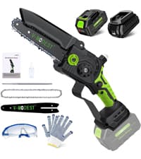 4-in-1 Pole Saw & Electric Pruning Shears, 8 Inch Pole Saws for Tree Trimming, Cordless Pruning Shears with 15ft Max Extension Pole, 2 * 4.0Ah Battery Powered Pole Saw Pole Pruner for Garden