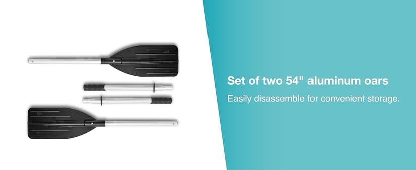 INTEX Excursion Inflatable Boat Series: Includes Deluxe 54in Boat Oars and High-Output Pump – SuperTough PVC – Adjustable Seats with Backrest – Fishing Rod Holders – Welded Oar Locks