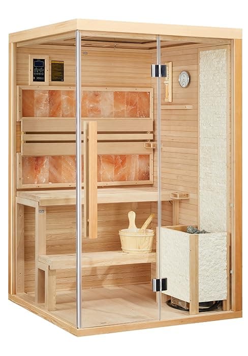 1 Person Infrared Sauna, Full Spectrum Roomy Sauna for Home, Indoor Dry Sauna with Rapid Heating 4 Carbon Panels&1 Carbon Tube, Bluetooth and 7 Color Therapy Lights, 110V