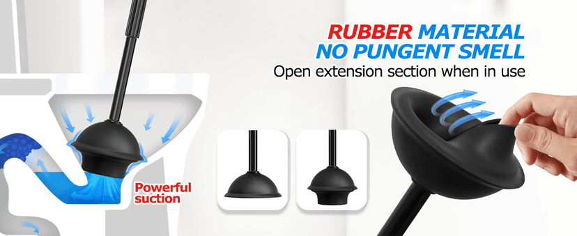 2Pack 2 in 1 Toilet Brush and Plunger Set, Extended Handle Plunger,Toilet Bowl Brush Plunger Set,Clean Gloves,Cleaning Tools,Cleaning Brush,Cleaning Supplies,Toilet Brush Plunger Combo,Black