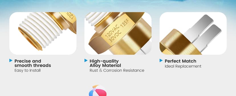 puxyblue 2025 New 42002-0025S 140F Automatic Gas Shutoff (AGS) Switch Replacement for Pentair Mastertemp and Sta Rite Max-E-Therm Pool and Spa Heater Electrical Systems Replace 42001-0063S