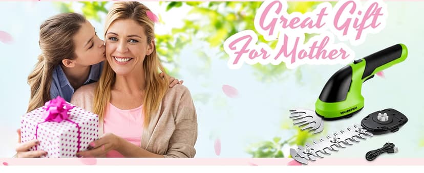 WORKPRO Cordless Grass Shear & Shrubbery Trimmer - 2 in 1 Handheld 7.2V Electric Grass Trimmer Hedge Shears/Grass Cutter Rechargeable Lithium-Ion Battery and Type-C Cable Included