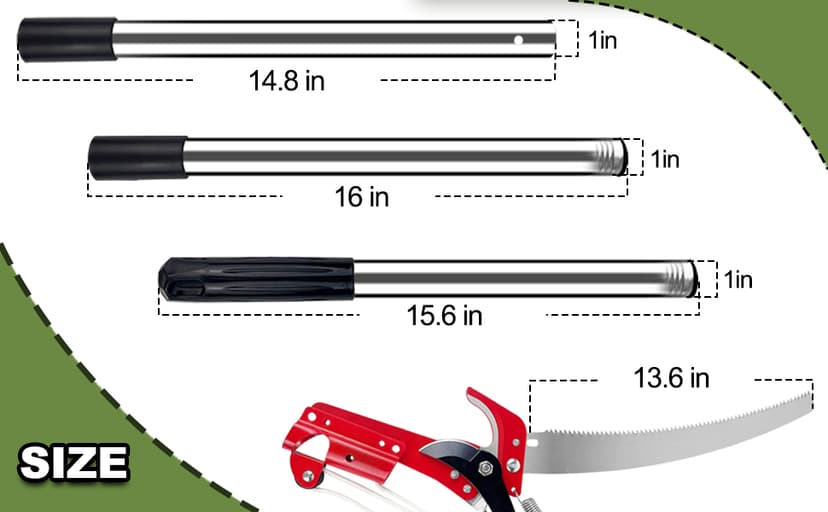 13ft Pole Saws for Tree Trimming, Lightweight Stainless Steel Tree Trimmers Long Handle Pruner, Tree Pruner Extendable, Manual Pole Cutter for Yard Garden Patios Trees Branches Cutting