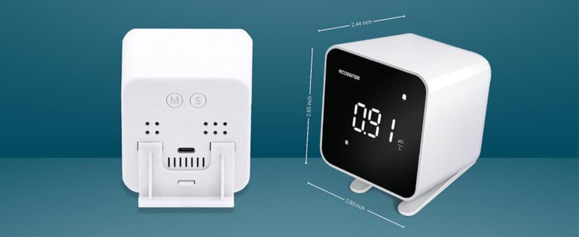 Ecosense EB100 EcoBlu, Home Radon Detector, Capture & Display Results Every 10 Minutes, Short & Long-Term Continuous Monitoring, Easy to Use