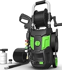 Pressure Washer, 5000PSI 3.2GPM Adjustable Touch Screen with 55FT Total Length Power Washer Electric Powered 4 Nozzles for Driveways Furniture or Cars 2000W